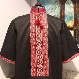 Ukrainian Shirt Embroidered Mens Shirt size L-XL